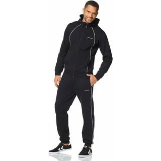 Jogginganzug EASTWIND, Herren, Gr. 52/54 (L), schwarz, angeraute Sweatware, Obermaterial: 60% Baumwolle, 40% Polyester. Kapuzenfutter: 60% Baumwolle, 40% Polyester, unifarben, bequem, Sportanzüge Jogginganzug, Topseller