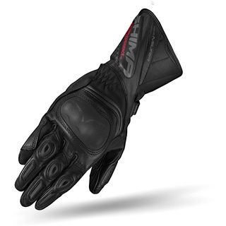 SHIMA Miura Motorradhandschuhe Damen - Touchscreen, Sommer, Sport Leder Handschuhe mit Carbon Knöchelprotektor, Handflächen- und Fingerschieber, Verstärkte Handfläche (Schwarz, XS)