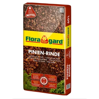 Floragard Pinienrinde 60 L (15–25 mm) – Premium-Mulch & natürliche Bodenabdeckung für Beete, Stauden, sowie Wege – unterdrückt Unkraut, hält den Boden feucht & sorgt für mediterranes Flair