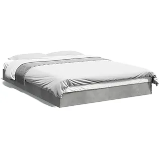 vidaXL Bettgestell Betongrau 140x200 cm Holzwerkstoff - Grau