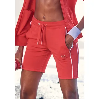 Bermudas H.I.S, Damen, Gr. 52/54, N-Gr, rot, Interlock, Obermaterial: 60% Baumwolle, 40% Polyester, unifarben, Basic, bequem kniefrei, Hosen Bermudas, mit Eingrifftaschen, Topseller
