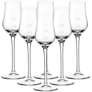 LEONARDO Aperitifglas »Grappagläser mit Füllstrichen Puccini Gastro-Edition 2 & 4 cl 6er Set transparent«, farblos