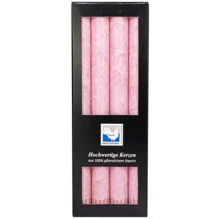 Kerzenfarm Hahn Stearin Stabkerze Set, rosa