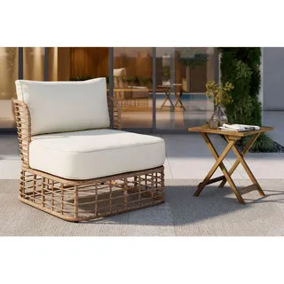 Ambia Garden Garten-Relaxsessel , Beige , Metall, Textil, Kunststoff , 81x71x88 cm , Gartenmöbel, Balkonmöbel, Balkonliegen