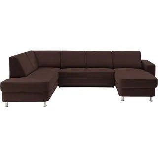 Xora Wohnlandschaft , Dunkelbraun , Textil , Uni , U-Form , 301x198 cm , Goldenes M , Typenauswahl, Bettkasten erhältlich, Fußauswahl, Stoffauswahl, Relaxfunktion, seitenverkehrt erhältlich, Bettfunktion erhältlich, Hocker erhältlich , Wohnzimmer, Sofas & Couches, Wohnlandschaften, Wohnlandschaften in U-Form