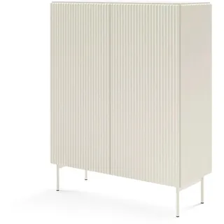 Masseno Highboard Tratto 98,6/123/39,8cm 2 Türen Kaschmir , Holzwerkstoff , 98.6x123x39.8 cm , Kleinmöbel, Kommoden, Highboards