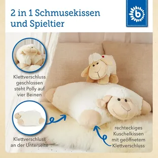 Bieco XXL Schaf Kuscheltier Groß 45 cm Plüschtier Weiß aufklappbar Kinder Kissen Schmusetier, riesen Kuscheltiere, Plüschtier Groß, Zierkissen, Dekokissen, Lieblingsmensch, Sheepworld