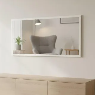 Dmora - Spiegel Romeo, Badezimmerspiegel, 100 % Made in Italy, 120 x 2 x 60 cm, glänzend weiß
