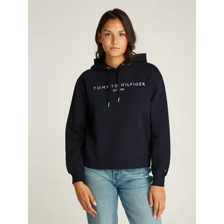 Tommy Hilfiger MDRN REG Corp Logo Hoodie Pullover-Kapuzenpulli Damen, Blau (Desert Sky), M