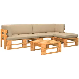 4-tlg. Paletten-Lounge-Set Honigbraun Kiefernholz Imprägniert , Gartenmöbel-Sets Design 2024 - Braun