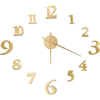 3D-Wanduhr Modernes Design Golden 100 cm XXL - Gold