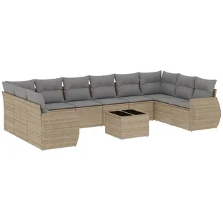 VidaXL 3221878, Hellgrau, Rattan, Gehärtetes Glas, 110 kg, Erwachsene & Kinder, 550 mm, 550 mm - Hellgrau
