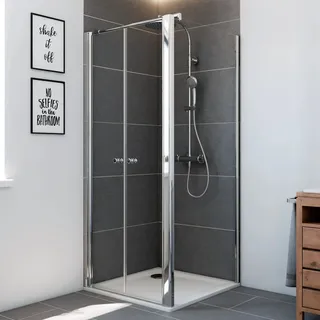 Breuer Pendeltür Elana 6 für Seitenwand Alu Silber Matt Klarglas 100 cm