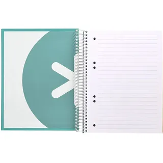 Liderpapel Spiralheft, A5, Mikro-Antartikdeckel, 120 H, 100 g, horizontal, 5 Bänder, 6 Löcher, Minzgrün