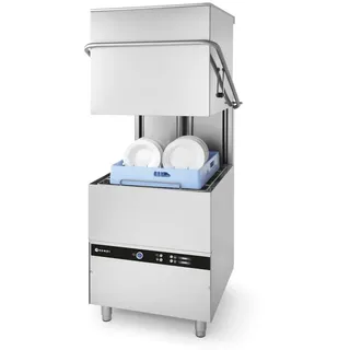 HENDI Haubenspülmaschine, Spülmaschine K1500, mit Spülmittelpumpe, 400V, 8,6kW, 750x880x(H)1390mm, Edelstahl