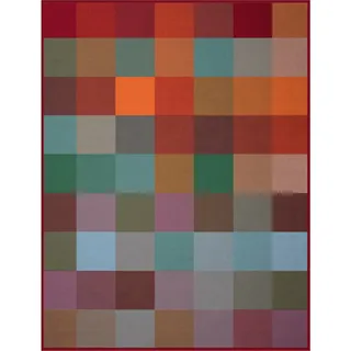 Biederlack Woven Wohndecke 220 x 240 cm Rot/Mehrfarbig