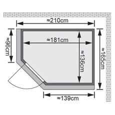 Bild von Sauna Saja mit Ofen 3,6 kW integr. Steuerung,