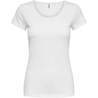 Only Damen T-Shirt Onllive Love Life Basic Damenshirt 15205059 White XL