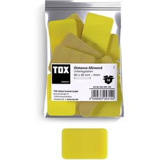 TOX Distance Allround Unterlegplatten, Ausgleichsplatten aus Kunststoff, belastbar bis 5 Tonnen, Polypropylen, 60 x 40 x 4 mm, 1 Beutel, 25 Stk., 065600109