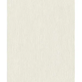 Rasch Textil Rasch Tapete 653045 - Helle Vliestapete mit Rillenstruktur in Creme-Weiß, Strukturiert - 10,05m x 0,53m (LxB)