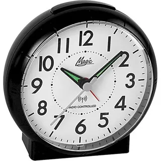 MAGIC, Funkwecker, Analog, Licht, Repetition, Leuchtzeiger - Schwarz