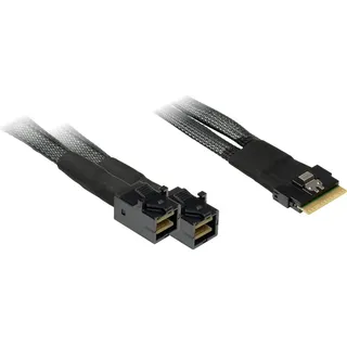 Inter-Tech Kabel SFF 8654-8x 2xSFF 8643 0.75m - Kabel - Schwarz