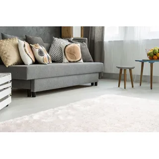 Kayoom Diamond 700 Hochflorteppich 80 x 150 cm Rosa/Weiß