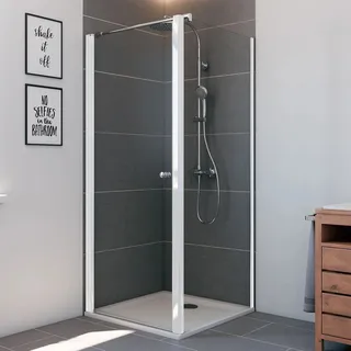 Breuer Drehtür links für Seitenwand Elana 6 Weiß Klarglas 100 cm