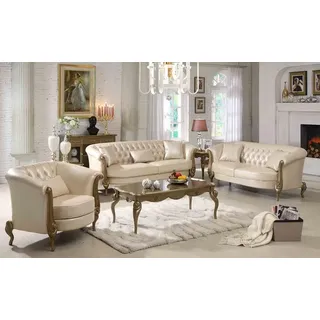 Ledersofa Sofagarnitur 3+2+1 Sitzer Set Garnitur Polstersofa Couch Sofa Couchen