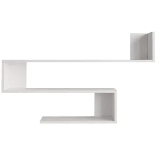 Mobili Rebecca Wandregal Weiß 14,5/120/71,5 cm , Holzwerkstoff , 120x71.5x14.5 cm , Wohnzimmer, Regale, Wandregale