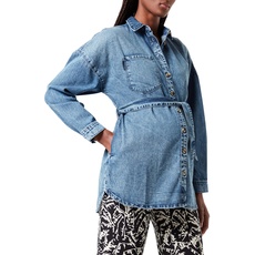 Supermom Damen Jacket Long Sleeve Denim Bluse, Acid Blue-P538, L