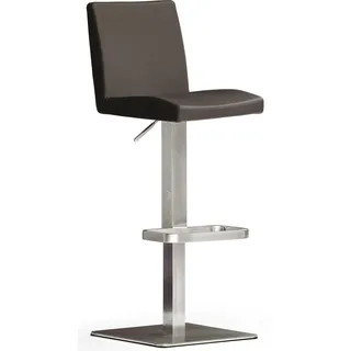 Bistrostuhl MCA FURNITURE "BARBECOOL Barhocker Bistrostuhl Tresenhocker", braun (braun, edelstahl gebürstet), B:40cm H:85cm T:52cm, Leder, Stühle, Bistrostuhl, mit Rückenlehne,Bodenplatte eckig, 180 drehbar, Sitzhöhe von 56-81 cm