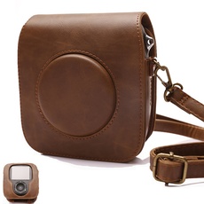 Hellohelio Tasche für Fujifilm Instax Square SQ 10 Hybride Sofortbildkamera, Kameratasche PU-Leder Klassische Retro-Schutzhülle mit verstellbarem Schultergurt Braun