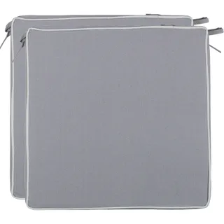 Brandsseller Outdoor Sitzkissen Kissen Dekokissen - Schmutz- und Wasserabweisend - 220 gr. Füllung - Größe: 40 x 40 x 4 cm (2er-Vorteilspack, Dunkelgrau - strukturiert)