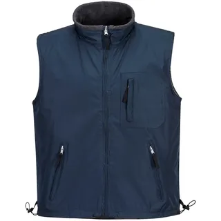 Portwest S418 Herren All Wetter RS Fleece Fünf Taschen Stehkragen Baumwolle | Marine, S, 100% Polyester, Einstellbare Kordel Am Saum, Wendbare Kleidung, Fleecegefüttert, Reißverschluss