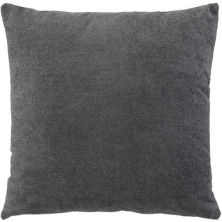 douceur d'intérieur Tessa Kissen mit abziehbarem Bezug (45 x 45 cm) Anthrazit, Bouclette-Stoff und einfarbiges Polycotton