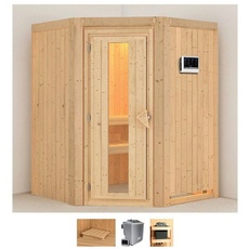 Bild Sauna »Liva«, (Set), 9 KW-Bio-Ofen mit externer Steuerung beige