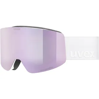 Uvex provoqe FM - stylische, verspiegelte Skibrille mit Anti-Fog-Beschichtung und Over-The-Glasses-Konstruktion für Damen und Herren - white matt, 123, one size