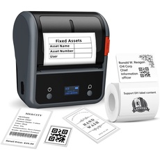 NIIMBOT B3S Etikettendrucker, Thermo Etikettiergerät mit 1 Rolle 70 x 50mm Etiketten für Kleidung, Schmuck, Postversand, Barcode und kleine Unternehmen