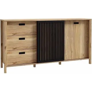 Kommode Jytana Jtnk233R Sideboard 175X91,5X40 Cm 1 Schiebetür 1 Flügeltür 3 Schubladen