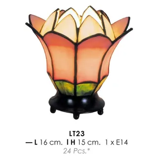 Casa Padrino Tiffany Tischleuchte im Barockstil, Buntglas, Durchmesser 16 cm, Höhe 15 cm - Bunt