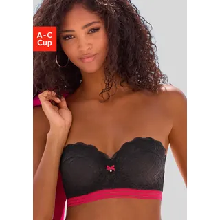 Push-up-BH VIVANCE, Damen, Gr. 75, Cup B, schwarz, Spitze, Obermaterial: 70% Polyamid, 20% Polyester, 10% Elasthan, BHs Push-up-BH, mit Bügel und mit 4 Tragevarianten, Multiway-BH, Dessous, Topseller