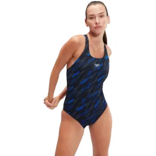 Speedo Damen Hyperboom Allover Medalist Badeanzug, schnelltrocknend, Fitness, chlorbeständig