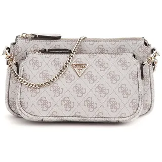 GUESS Umhängetasche Noelle II Double Pouch Crossbody Bag Dark Taupe Logo