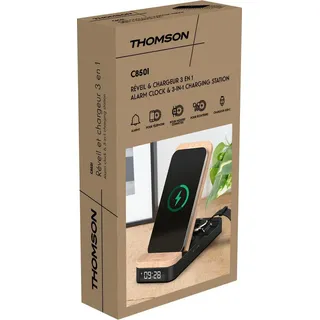 Thomson Wecker mit Ladestation C850I - Schwarz, Braun