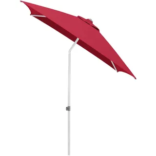Kettler Sonnenschirm , Rot, Silberfarben , Textil , 200x200 cm , 360° drehbar, höhenverstellbar, lichtecht, Knickgelenk, regenabweisend, rostfrei, stabile Strebegelenke, U-Profil-Streben, UV-beständig, wetterfest, mit Belüftung, geeignet für Balkon , Sonnenschutz, Sonnenschirme
