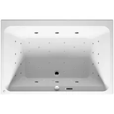 RIHO Castello Rechteck-Badewanne, mit Bliss-System, 2-Sitzer, 180x120x51cm, 335 Liter, weiß, B0640, Ausführung: Version links