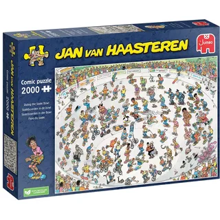JUMBO Spiele Jan Van Haasteren - Skateboarden In Der Schüssel - 2000 Stücke, Blau/Lila | Für Erwachsene und Kinder ab 14 Jahre