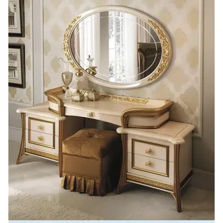 Schminktisch mit Spiegel Luxus Konsole Kommode Schlafzimmer Tisch Barock Rokoko