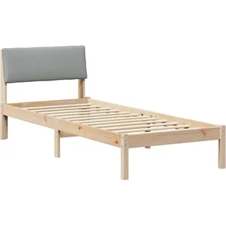 vidaXL Bettgestell Braun und hellgrau 80 x 200 cm Massivholz Kiefer - Braun